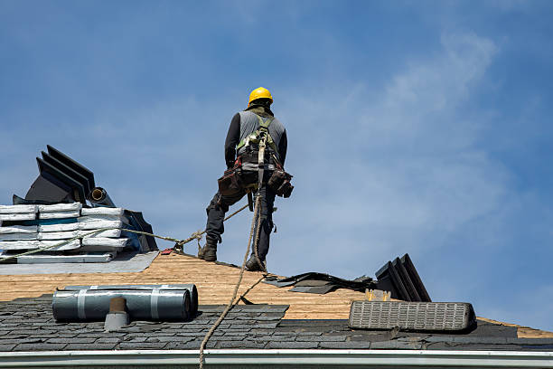 Professional Gutter Installation technician working in Sodus Point, NY